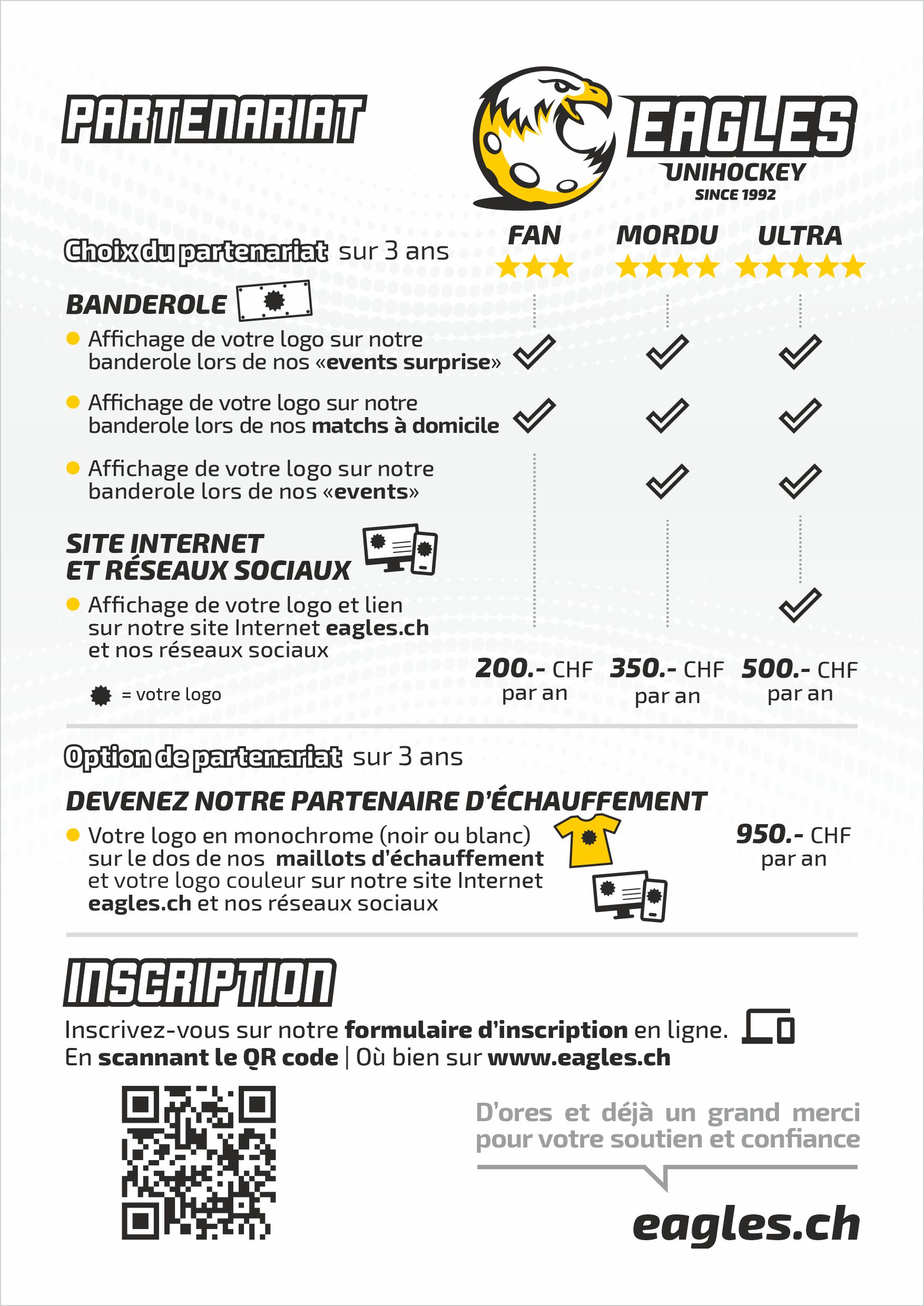 Offres de sponsoring - Verso
